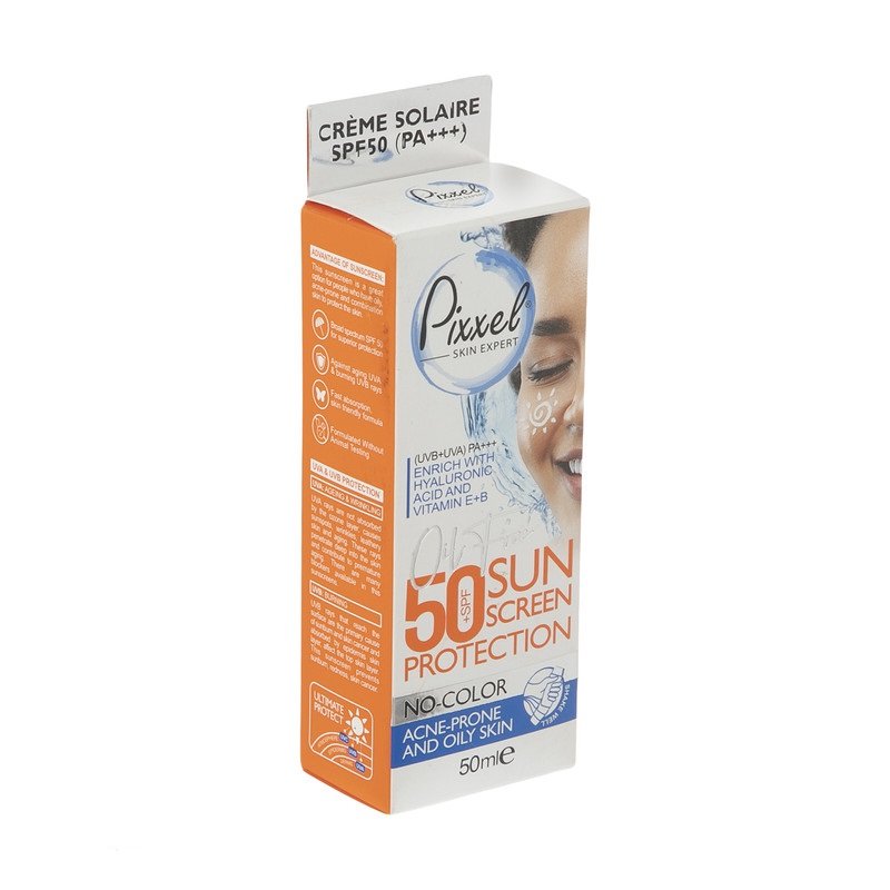 کرم ضد آفتاب بی رنگ پیکسل SPF50 مدل Oily Acne-Prone Skin حجم 50 میلی لیتر - تصویر 3