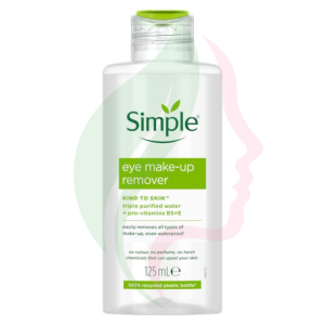 محلول پاک‌کننده آرایش چشم Simple مدل Kind To Skin – حجم ۱۲۵ میل | مناسب چشم حساس